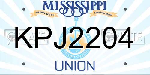 KPJ2204 Mississippi License Plate
