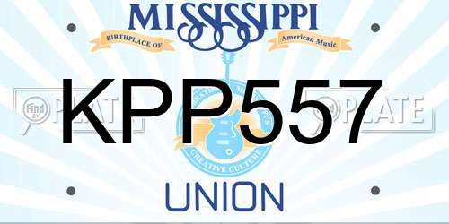 KPP557 Mississippi License Plate
