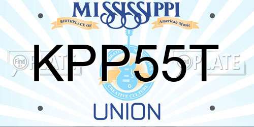 KPP55T Mississippi License Plate