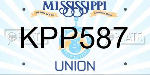 KPP587 Mississippi License Plate