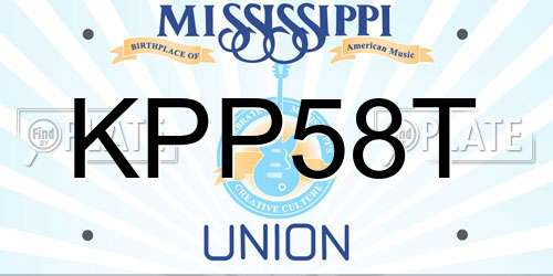 KPP58T Mississippi License Plate