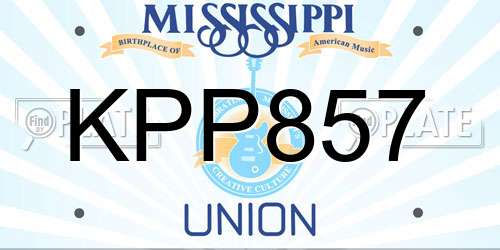 KPP857 Mississippi License Plate