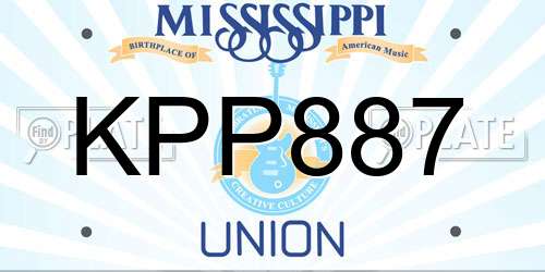 KPP887 Mississippi License Plate
