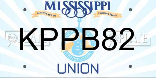 KPPB82 Mississippi License Plate