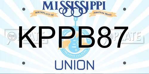 KPPB87 Mississippi License Plate