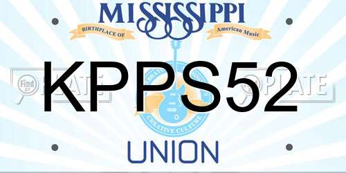 KPPS52 Mississippi License Plate