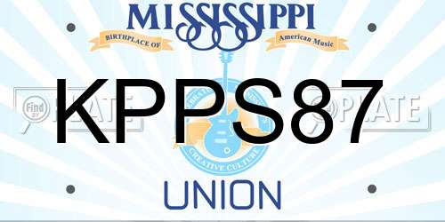 KPPS87 Mississippi License Plate