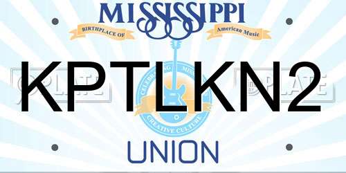 KPTLKN2 Mississippi License Plate