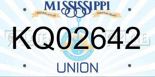 KQ02642 Mississippi License Plate