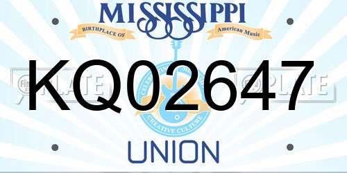 KQ02647 Mississippi License Plate