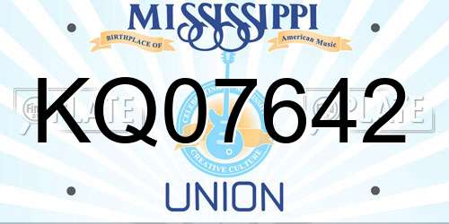 KQ07642 Mississippi License Plate