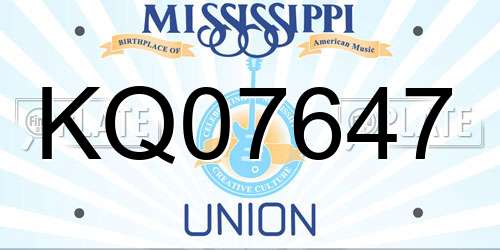 KQ07647 Mississippi License Plate