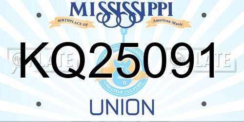 KQ25091 Mississippi License Plate