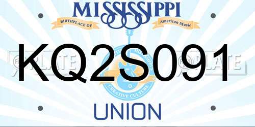 KQ2S091 Mississippi License Plate