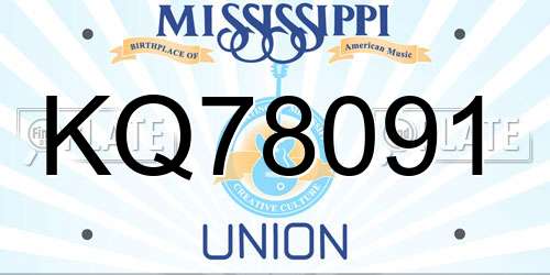 KQ78091 Mississippi License Plate