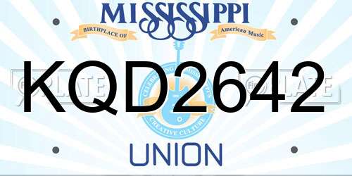 KQD2642 Mississippi License Plate