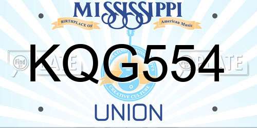 KQG554 Mississippi License Plate