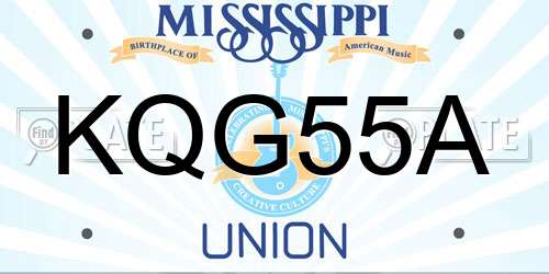 KQG55A Mississippi License Plate