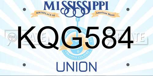 KQG584 Mississippi License Plate