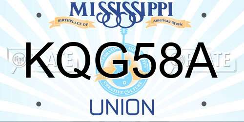 KQG58A Mississippi License Plate