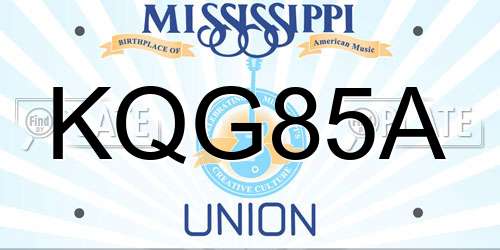 KQG85A Mississippi License Plate