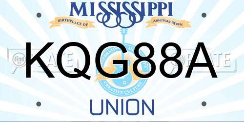 KQG88A Mississippi License Plate