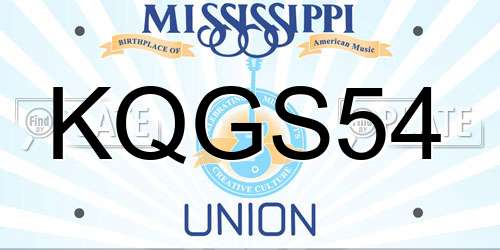 KQGS54 Mississippi License Plate
