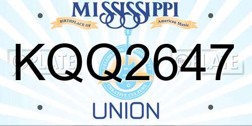 KQQ2647 Mississippi License Plate