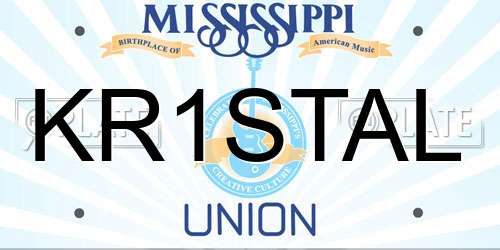 KR1STAL Mississippi License Plate
