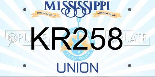 KR258 Mississippi License Plate