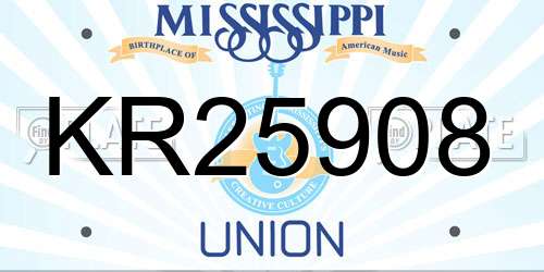 KR25908 Mississippi License Plate