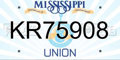 KR75908 Mississippi License Plate