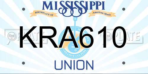 KRA610 Mississippi License Plate