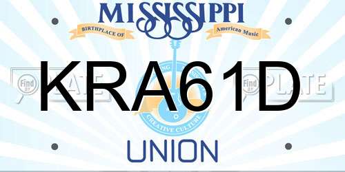 KRA61D Mississippi License Plate