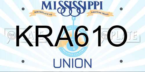 KRA61O Mississippi License Plate