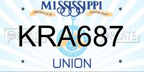 KRA687 Mississippi License Plate