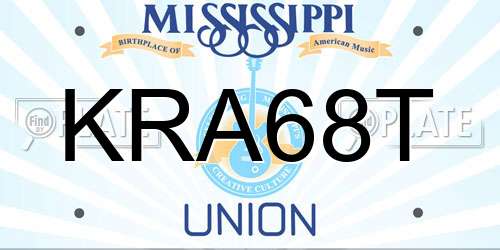 KRA68T Mississippi License Plate