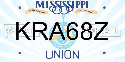 KRA68Z Mississippi License Plate