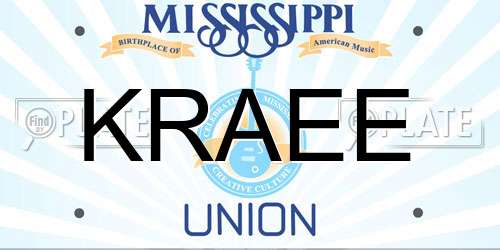 KRAEE Mississippi License Plate