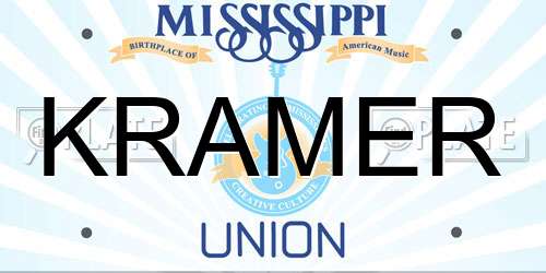KRAMER Mississippi License Plate