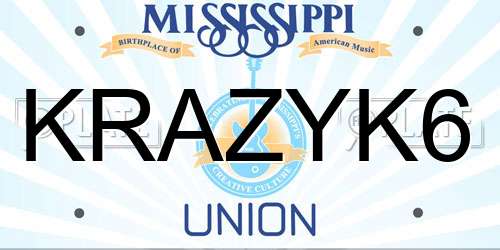 KRAZYK6 Mississippi License Plate