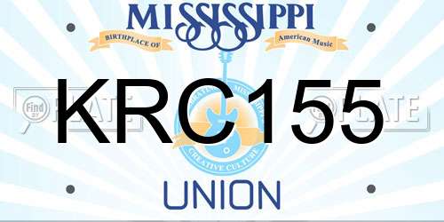 KRC155 Mississippi License Plate