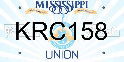 KRC158 Mississippi License Plate