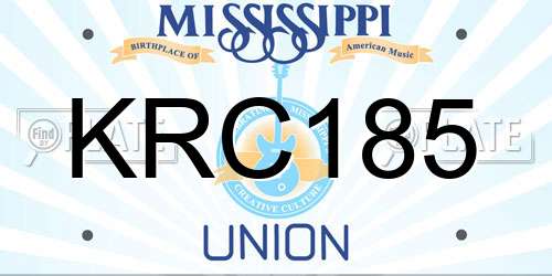 KRC185 Mississippi License Plate
