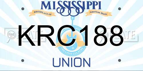 KRC188 Mississippi License Plate
