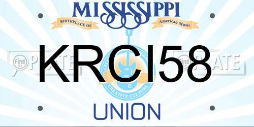KRCI58 Mississippi License Plate