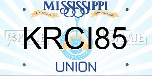 KRCI85 Mississippi License Plate