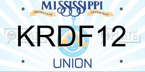 KRDF12 Mississippi License Plate