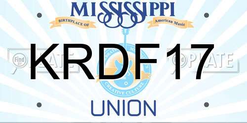 KRDF17 Mississippi License Plate