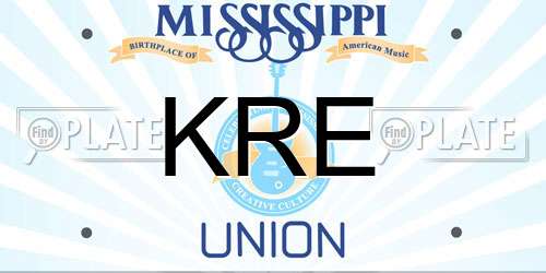 KRE Mississippi License Plate